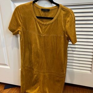 Textured tan mini dress